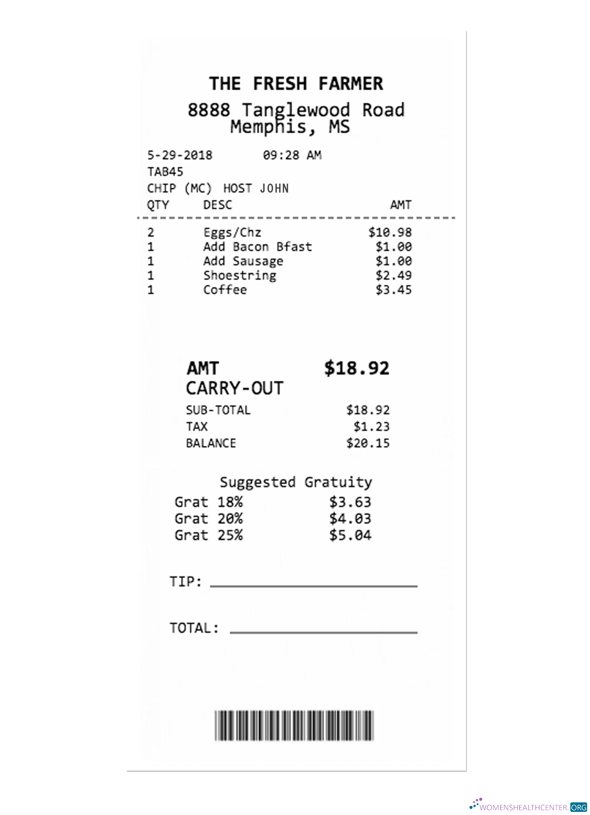 Download THE FRESH FARMER payment receipt Photoshop template